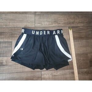Under Armour Black Running Shorts With Cycling Shorts Attached Size Med